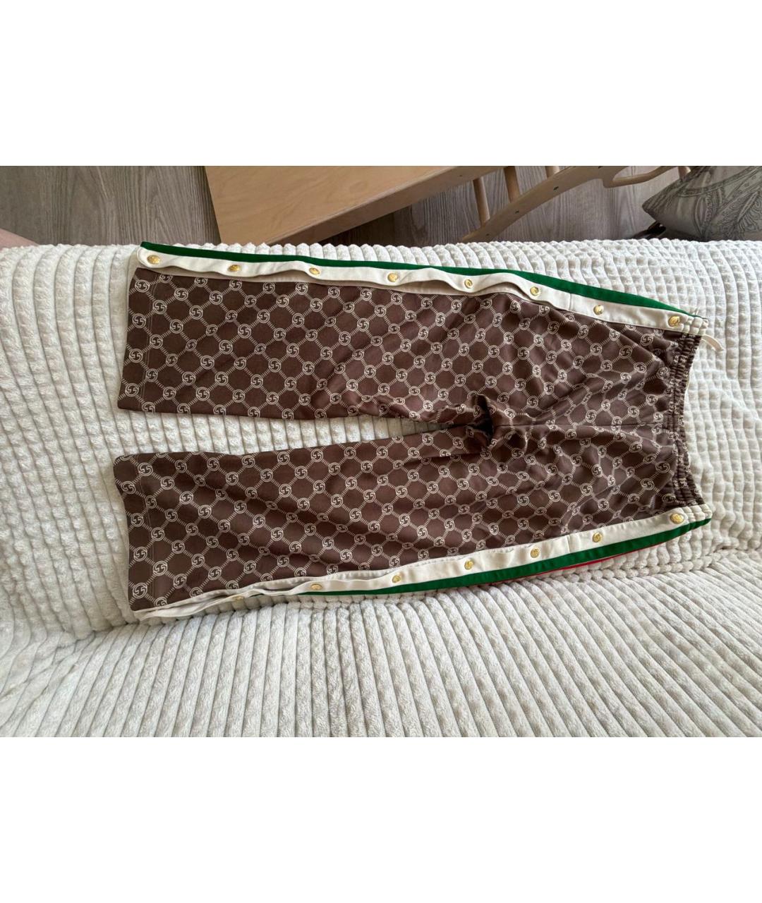 GUCCI Мульти хлопковые прямые брюки, фото 2
