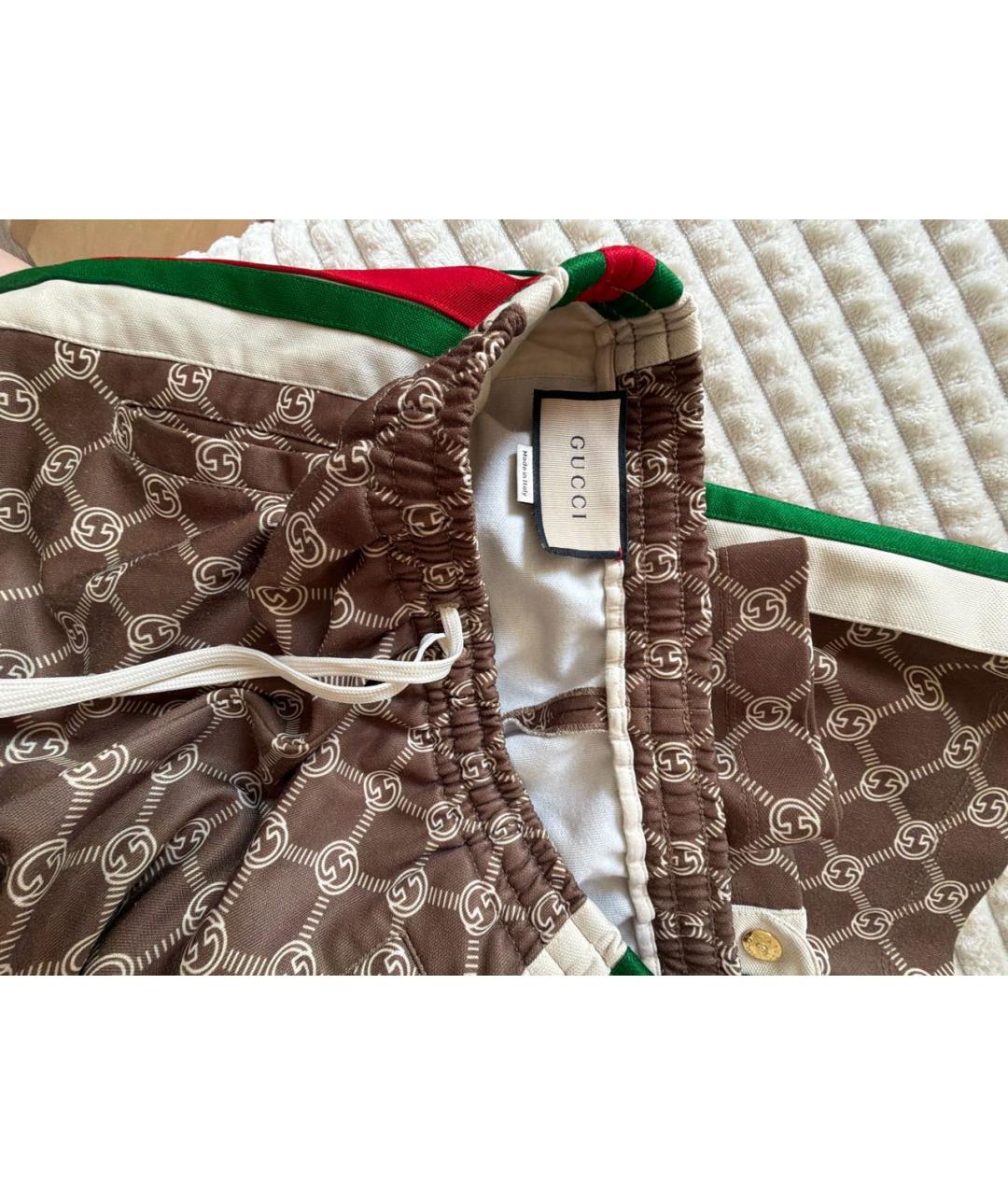 GUCCI Мульти хлопковые прямые брюки, фото 3