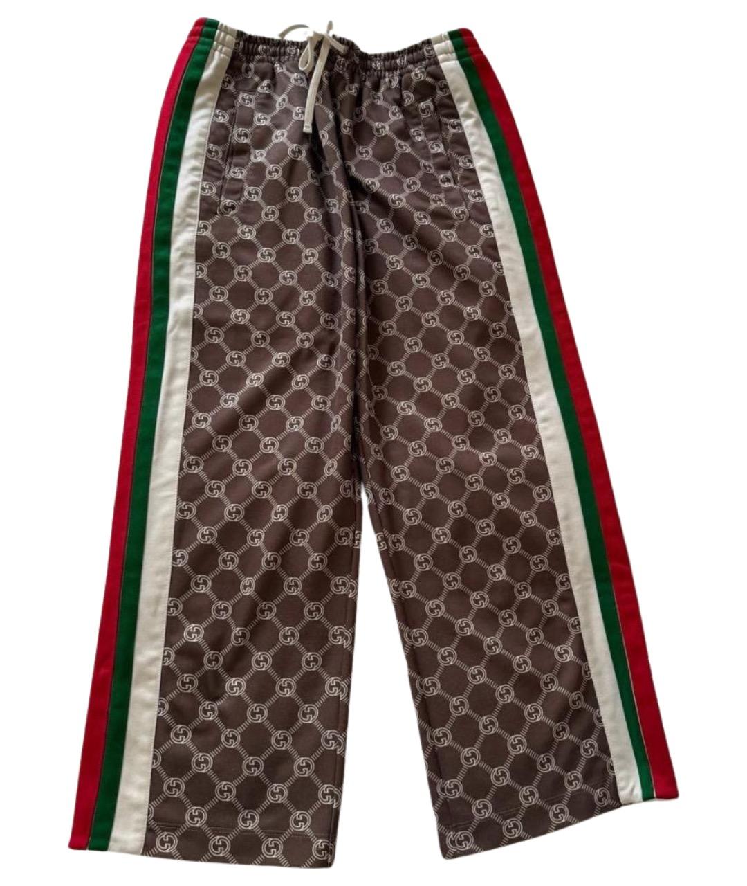 GUCCI Мульти хлопковые прямые брюки, фото 1