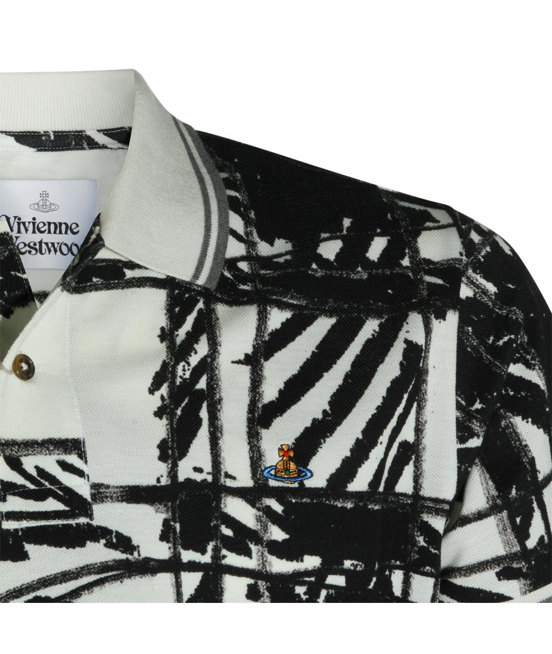 VIVIENNE WESTWOOD Черное хлопковое поло с коротким рукавом, фото 3