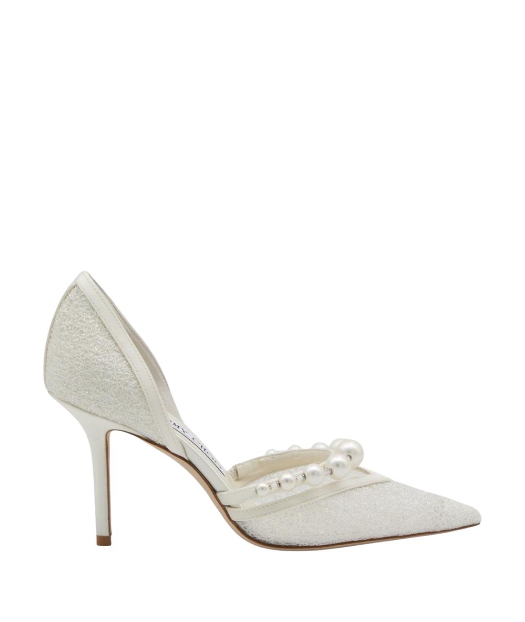 JIMMY CHOO Белые текстильные туфли, фото 1