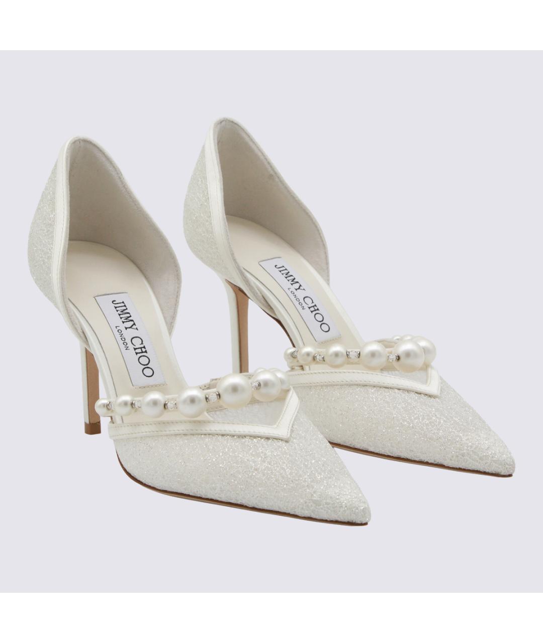 JIMMY CHOO Белые текстильные туфли, фото 2