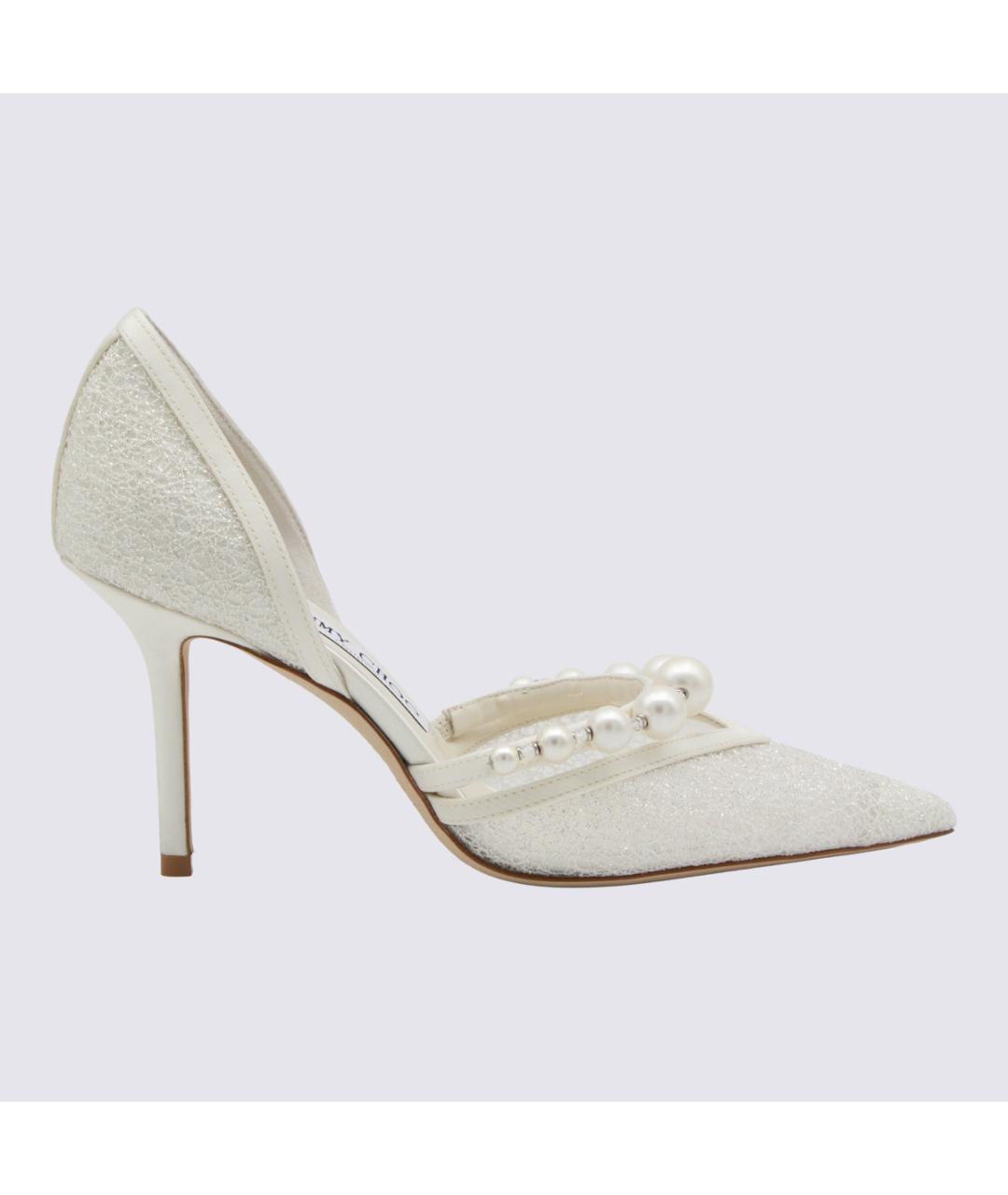 JIMMY CHOO Белые текстильные туфли, фото 5
