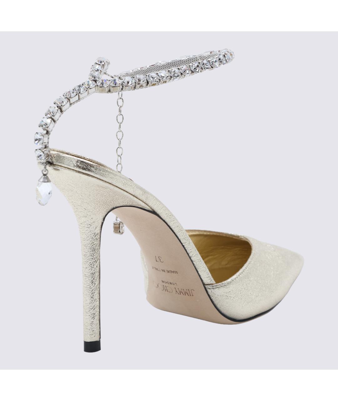 JIMMY CHOO Серебряные текстильные туфли, фото 3