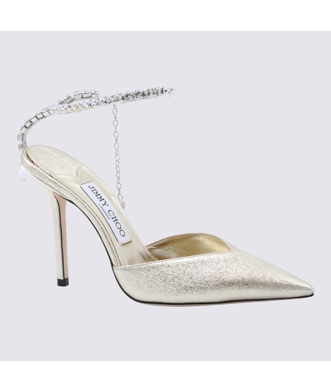 JIMMY CHOO Серебряные текстильные туфли, фото 2