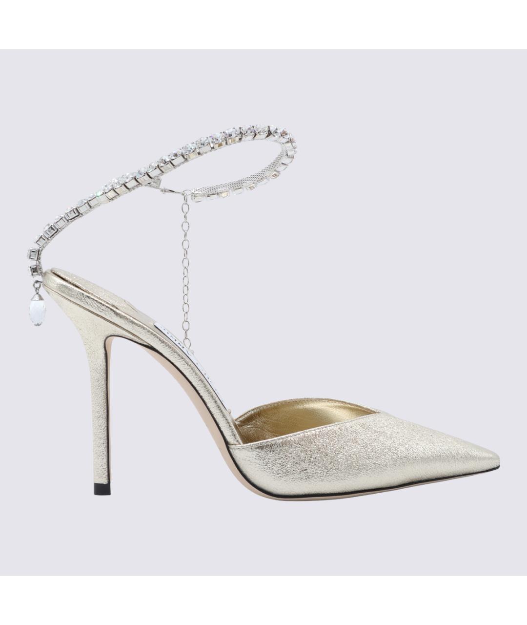 JIMMY CHOO Серебряные текстильные туфли, фото 5
