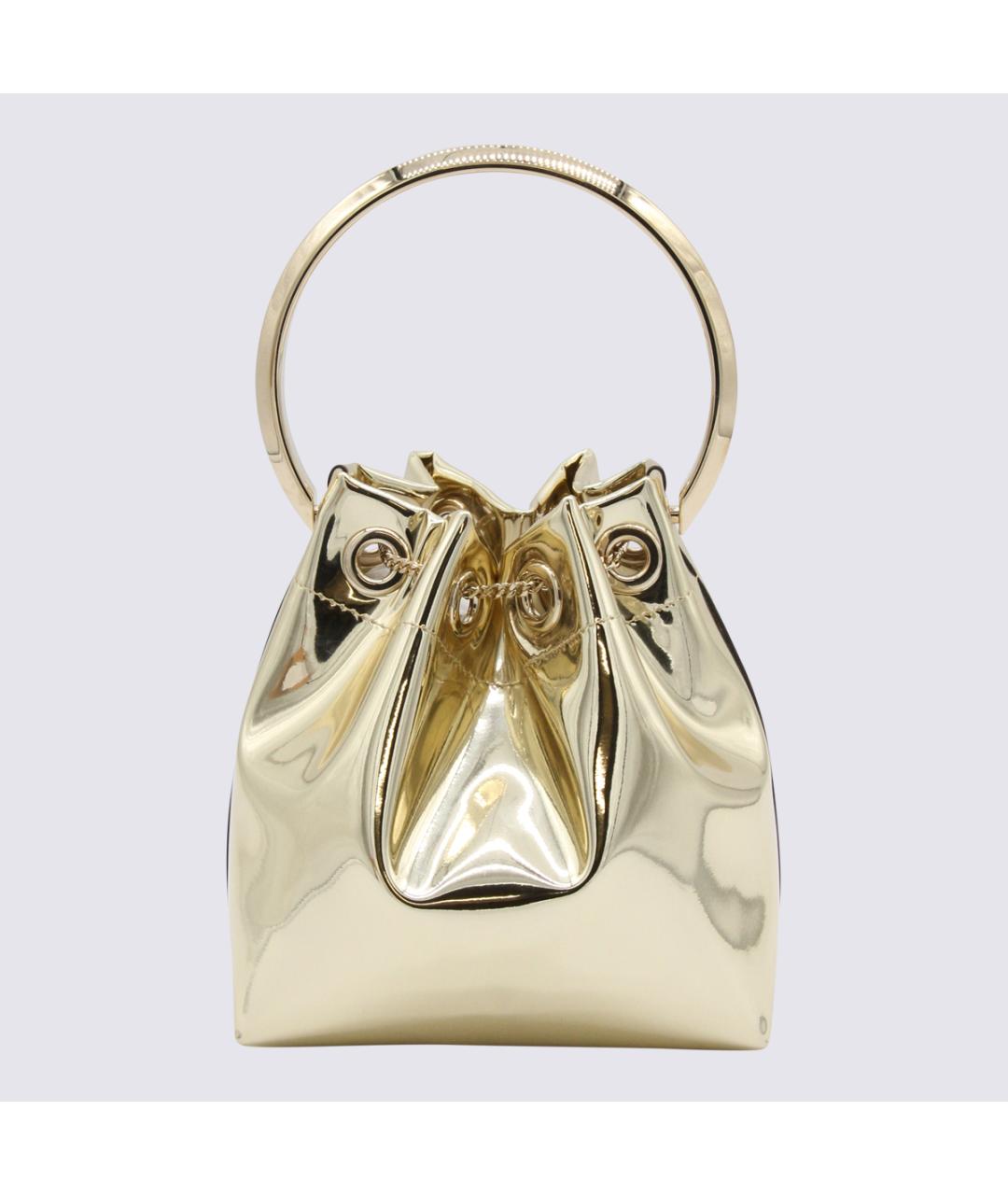 JIMMY CHOO Золотая синтетическая сумка с короткими ручками, фото 2