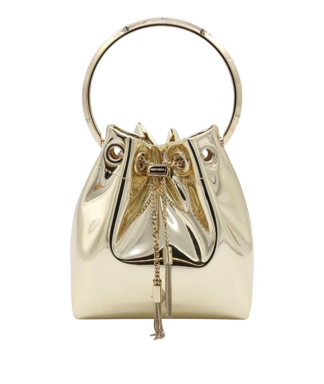 JIMMY CHOO Золотая синтетическая сумка с короткими ручками, фото 1