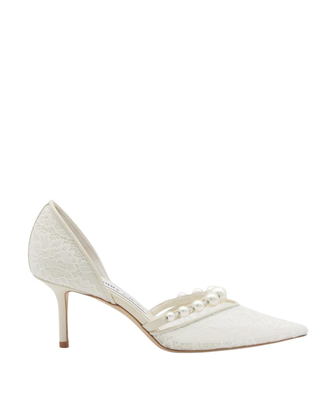 JIMMY CHOO Белые текстильные туфли, фото 1