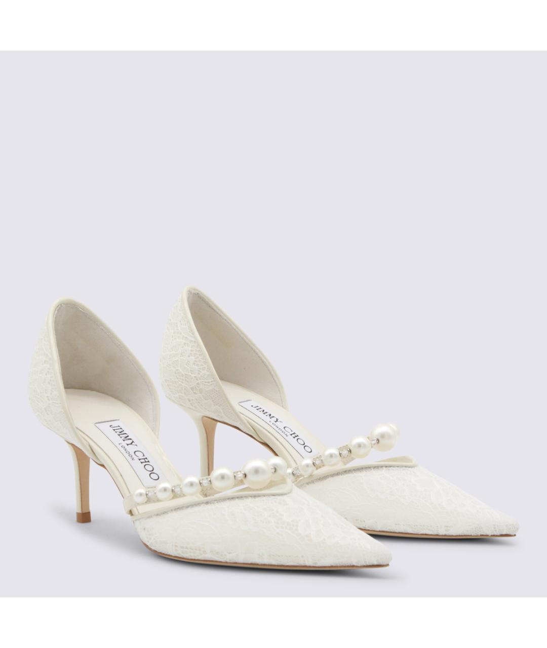 JIMMY CHOO Белые текстильные туфли, фото 4