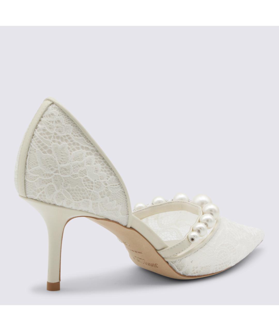 JIMMY CHOO Белые текстильные туфли, фото 5