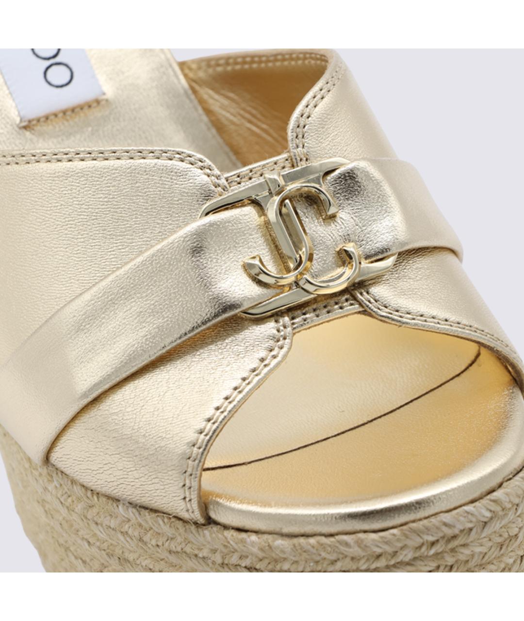 JIMMY CHOO Золотые сандалии, фото 4