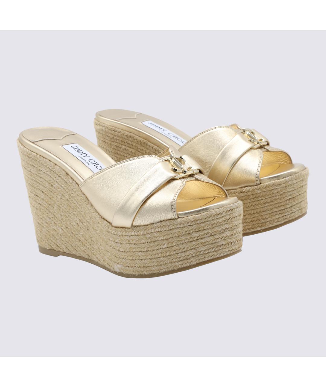 JIMMY CHOO Золотые сандалии, фото 2