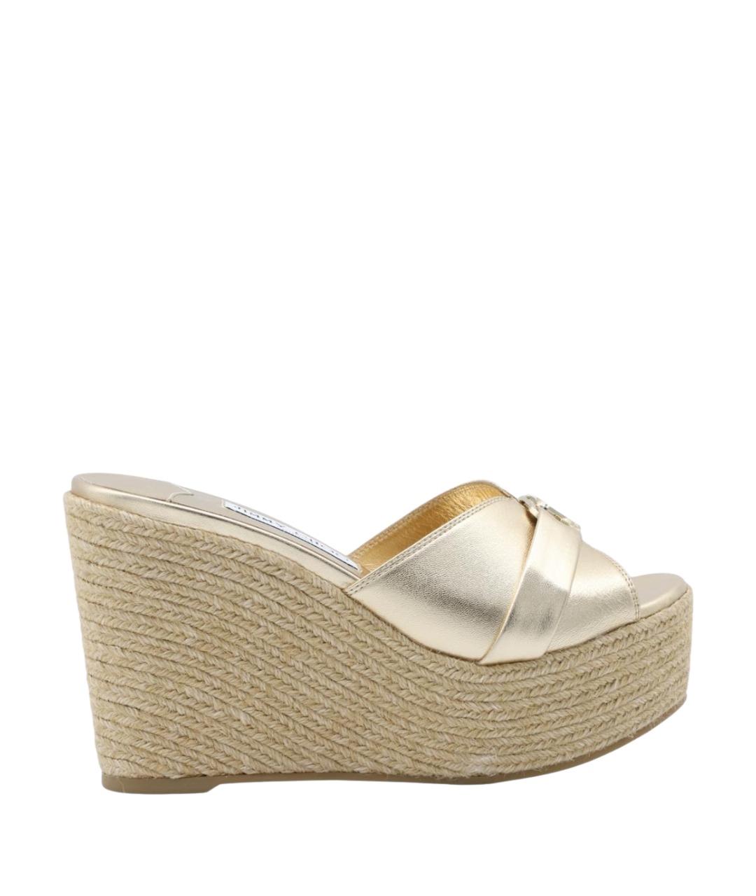 JIMMY CHOO Золотые сандалии, фото 1