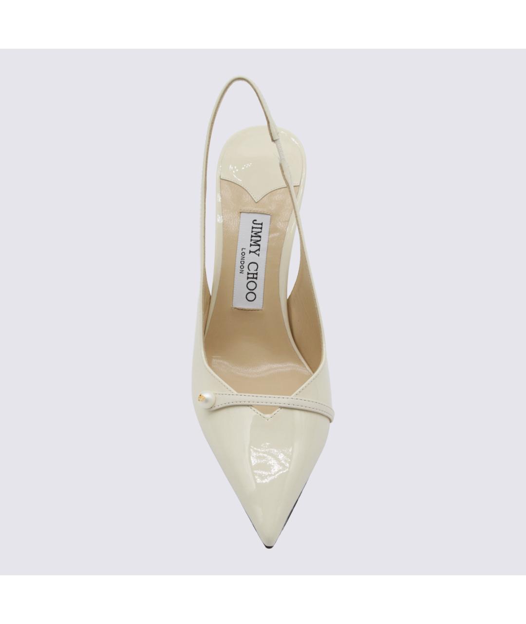 JIMMY CHOO Белые туфли из лакированной кожи, фото 4