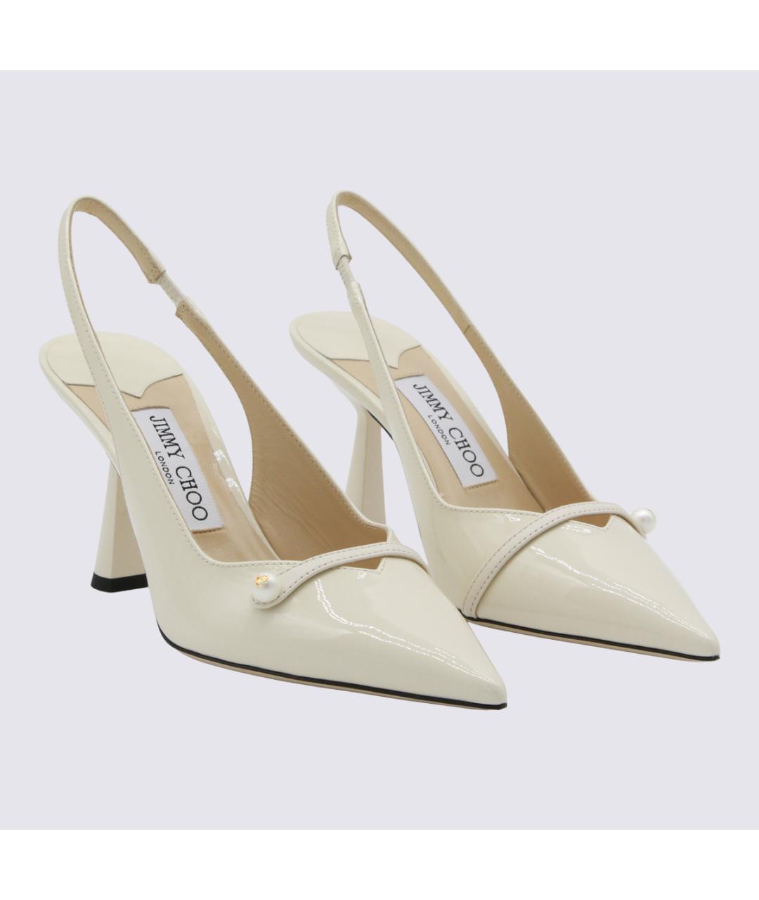 JIMMY CHOO Белые туфли из лакированной кожи, фото 2
