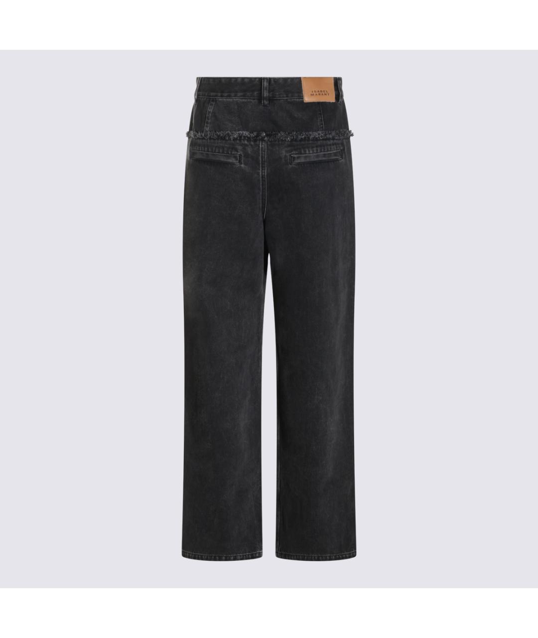 ISABEL MARANT ETOILE Черные хлопковые прямые джинсы, фото 2