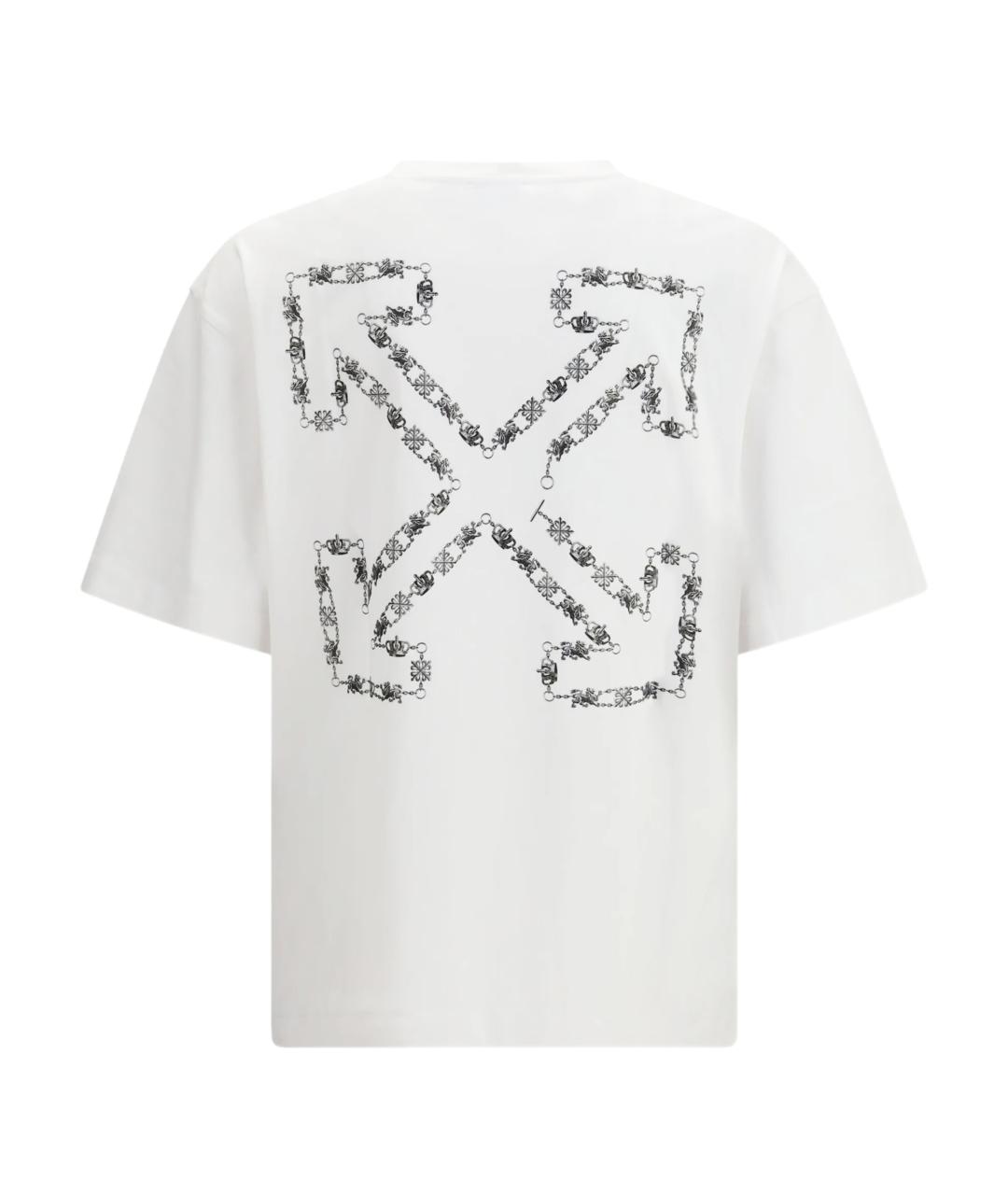 OFF-WHITE Белая хлопковая футболка, фото 3