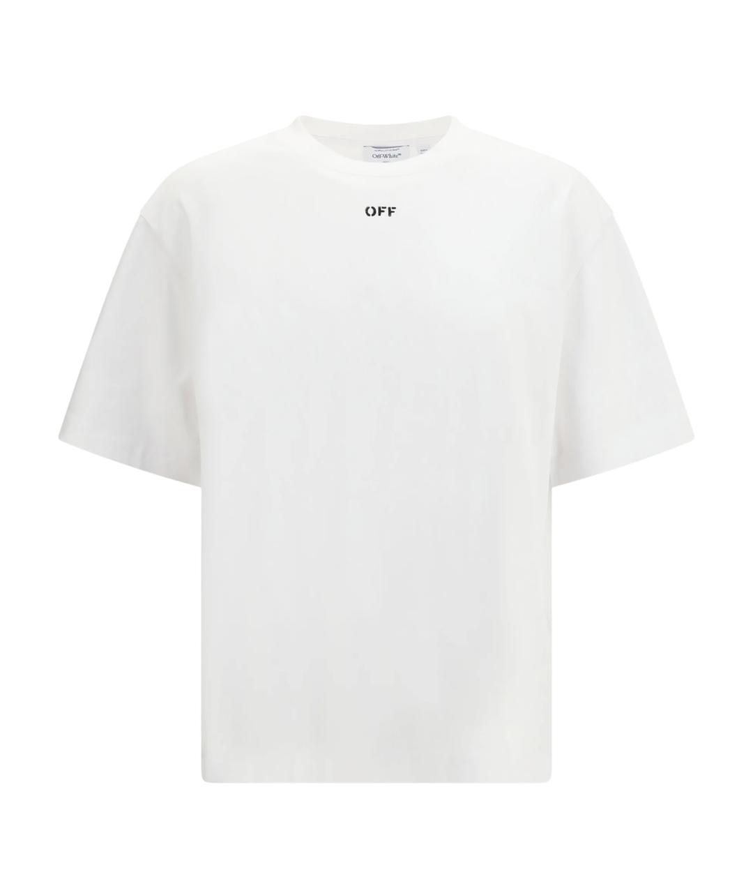 OFF-WHITE Белая хлопковая футболка, фото 1