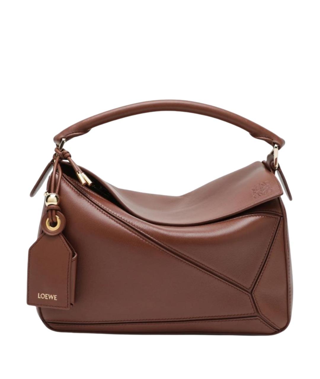 LOEWE Коричневая кожаная сумка через плечо, фото 1