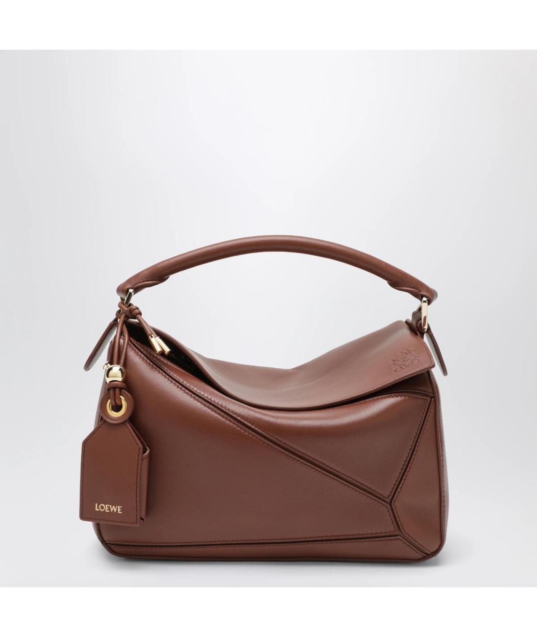 LOEWE Коричневая кожаная сумка через плечо, фото 3