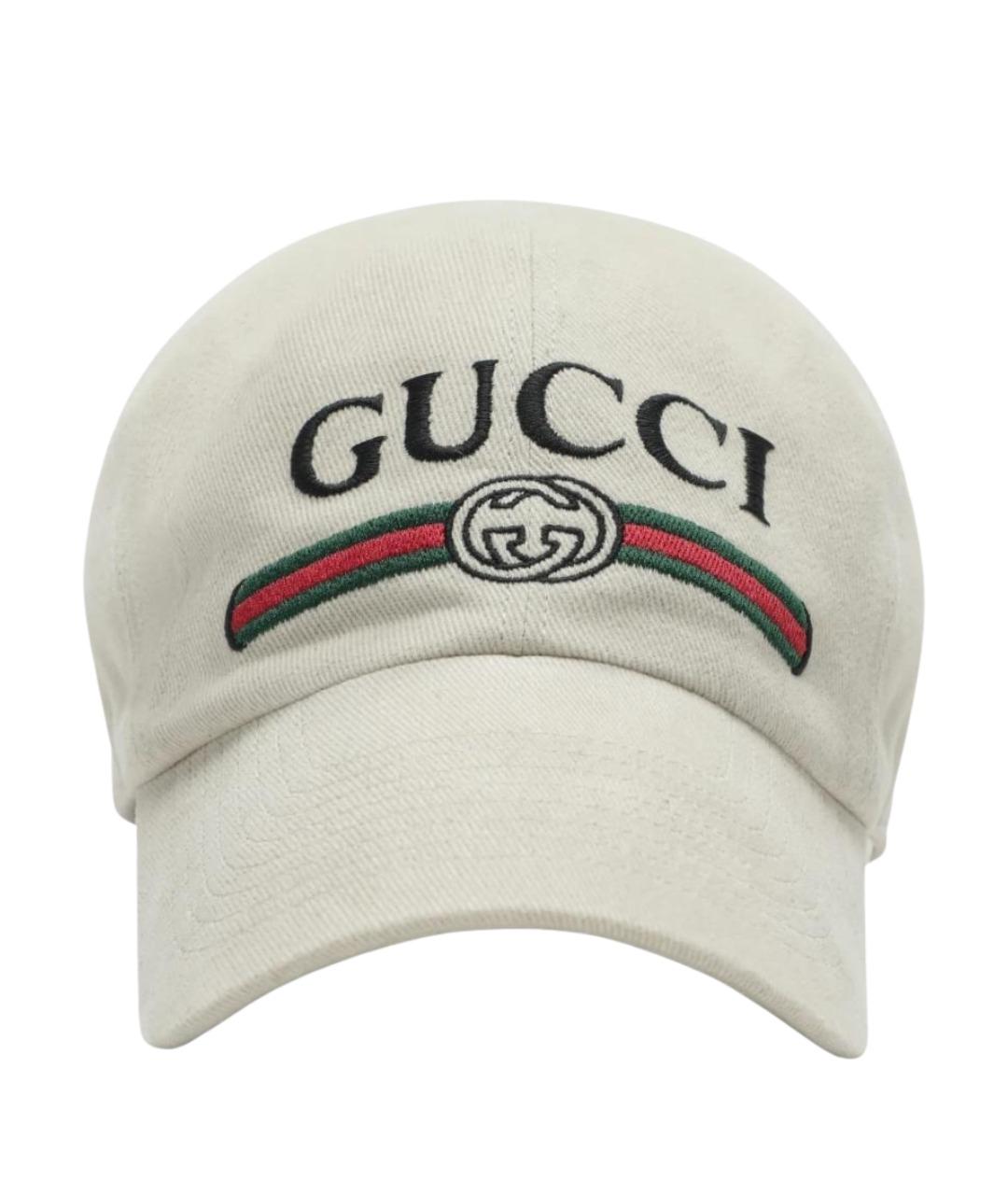 GUCCI Бежевая хлопковая кепка/бейсболка, фото 1
