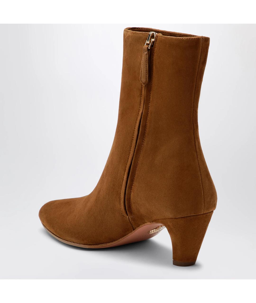 AQUAZZURA Коричневые замшевые ботинки, фото 2