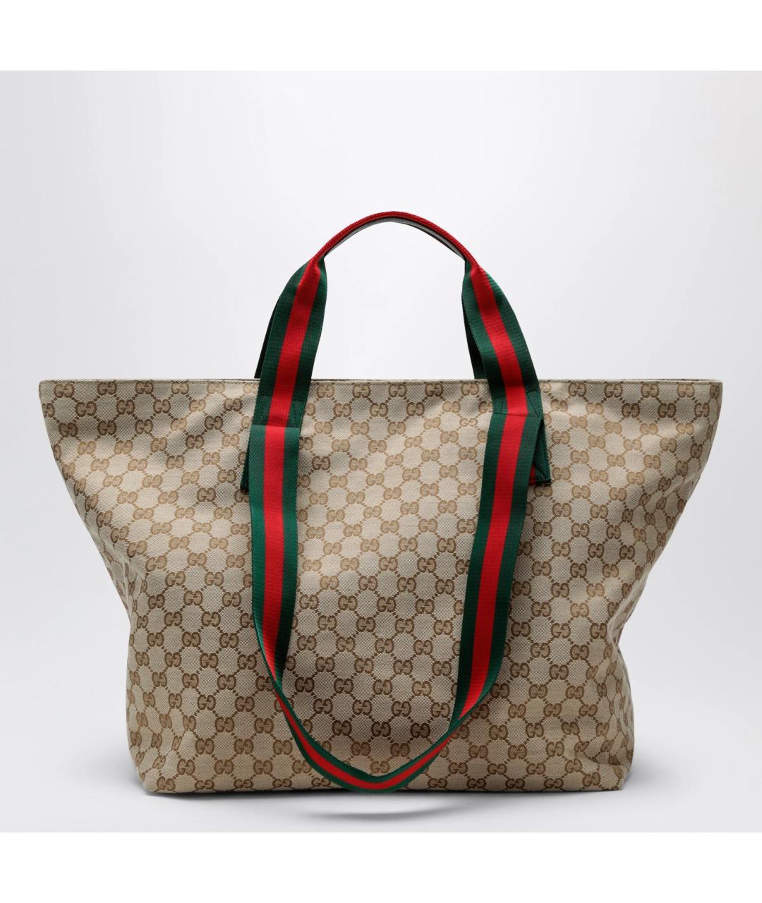 GUCCI Бежевая тканевая сумка тоут, фото 3