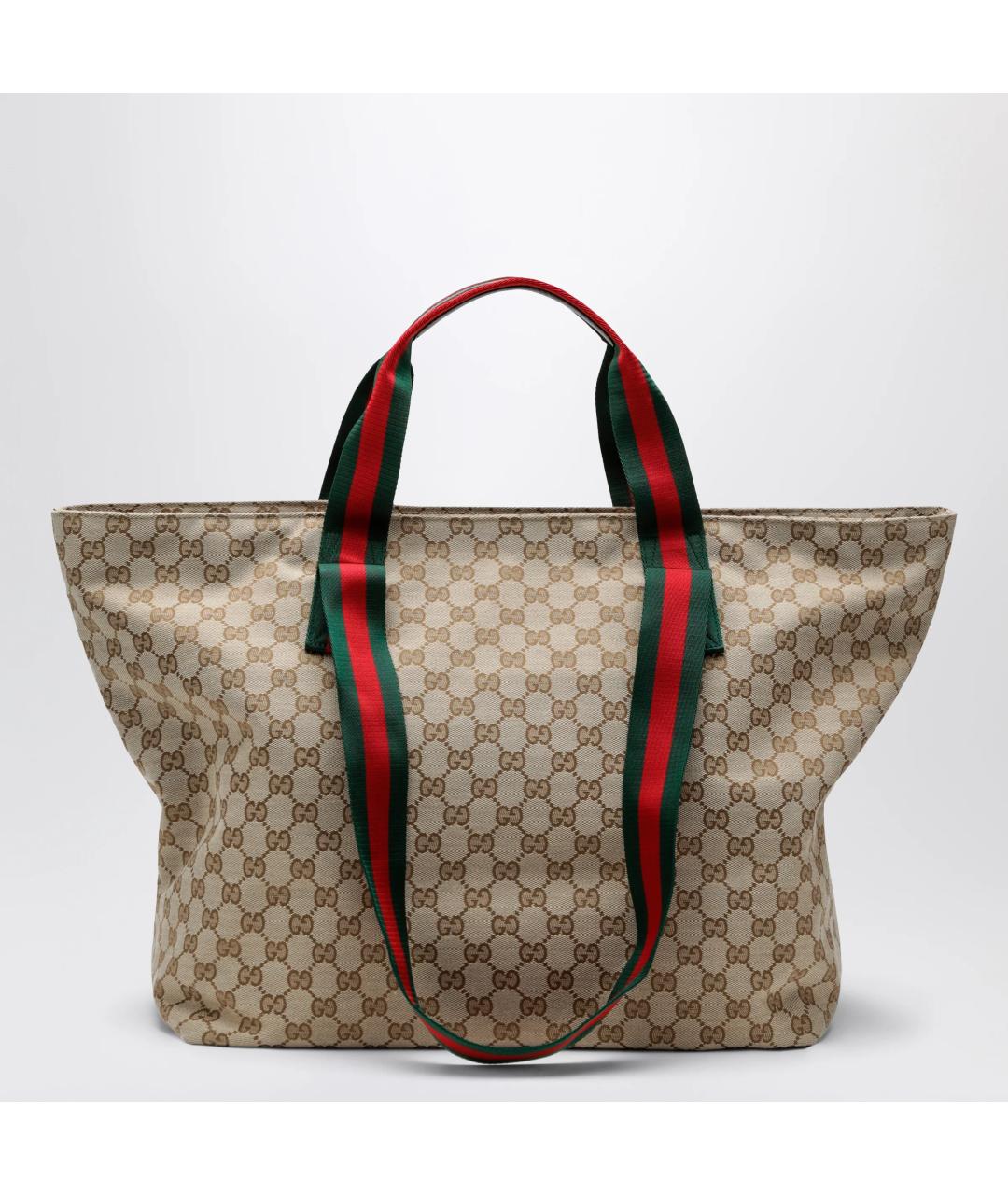 GUCCI Бежевая тканевая сумка тоут, фото 2