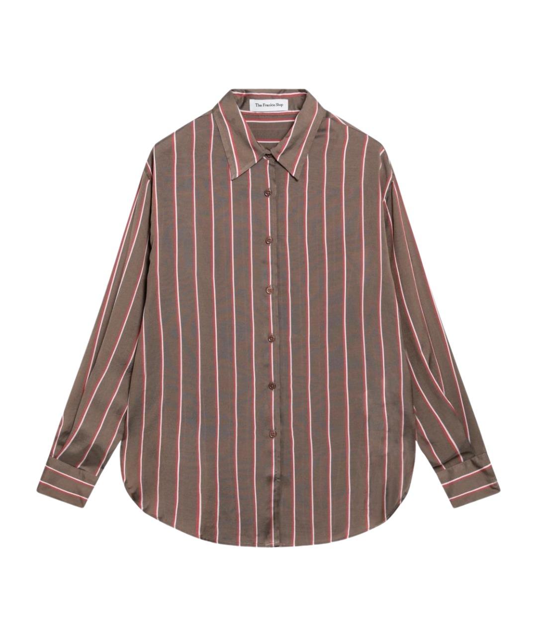THE FRANKIE SHOP Коричневая вискозная рубашка, фото 1