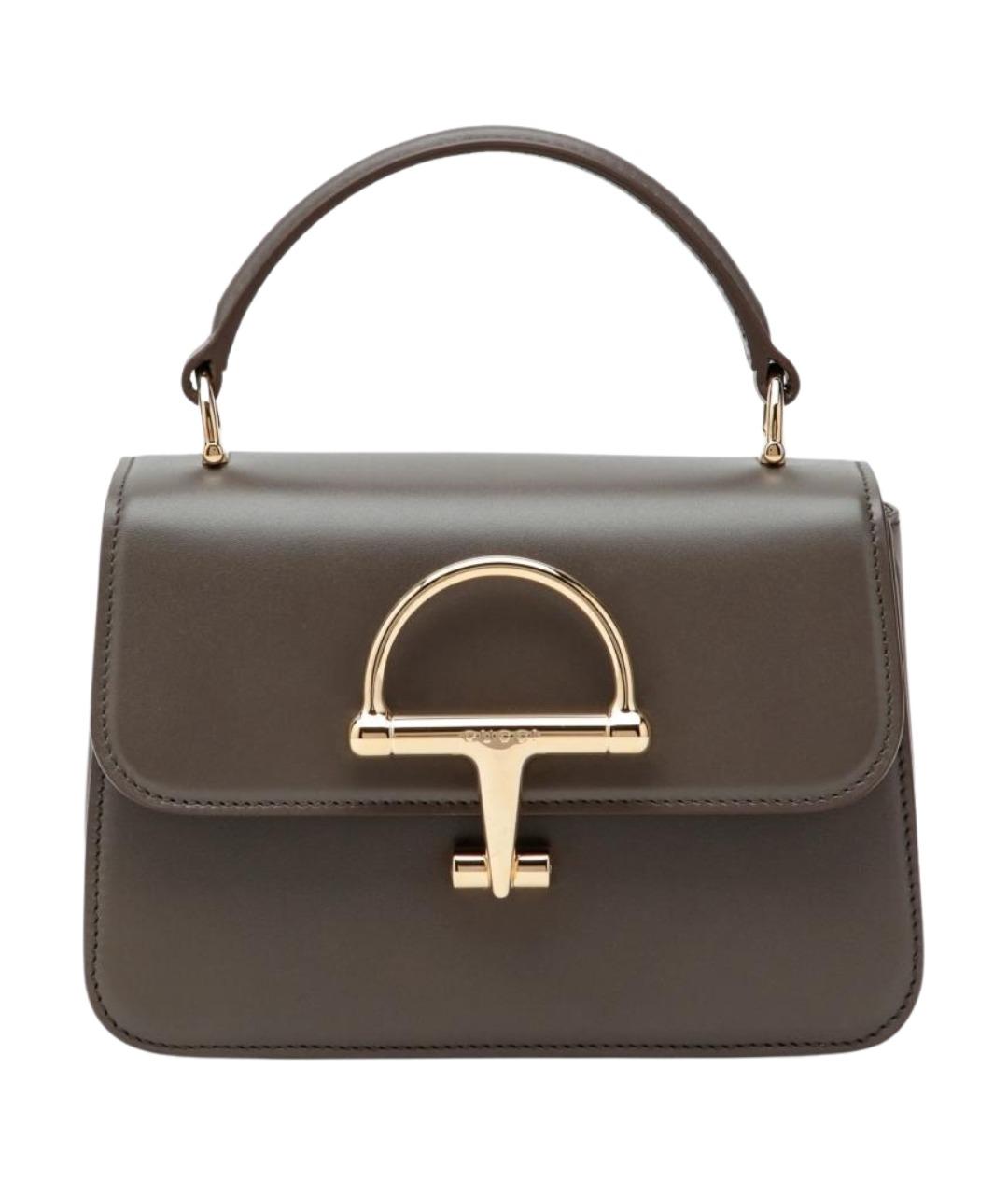 GUCCI Коричневая кожаная сумка тоут, фото 1