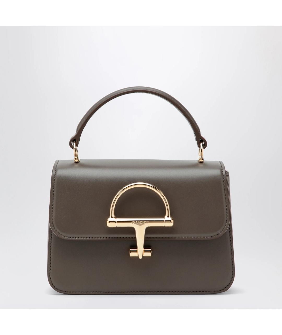 GUCCI Коричневая кожаная сумка тоут, фото 3