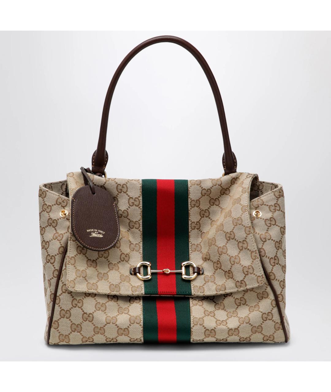 GUCCI Бежевая тканевая сумка через плечо, фото 3
