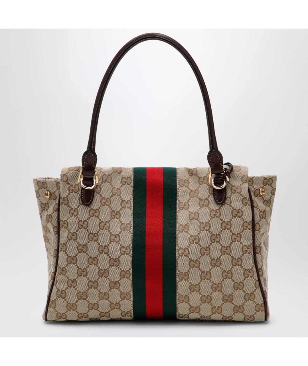 GUCCI Бежевая тканевая сумка через плечо, фото 2