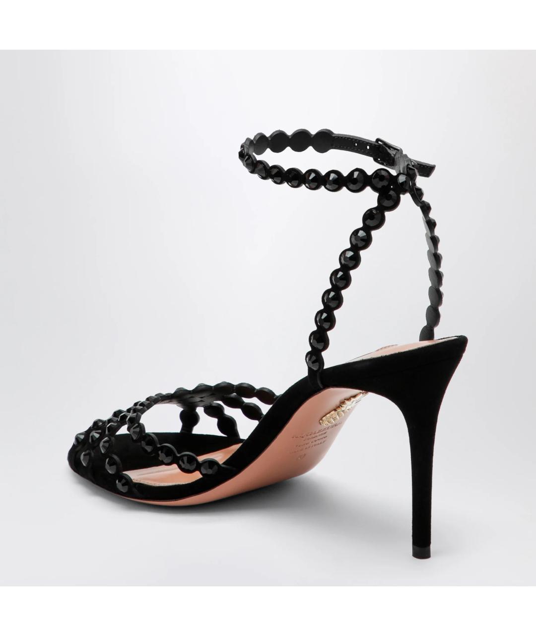 AQUAZZURA Черные кожаные босоножки, фото 2