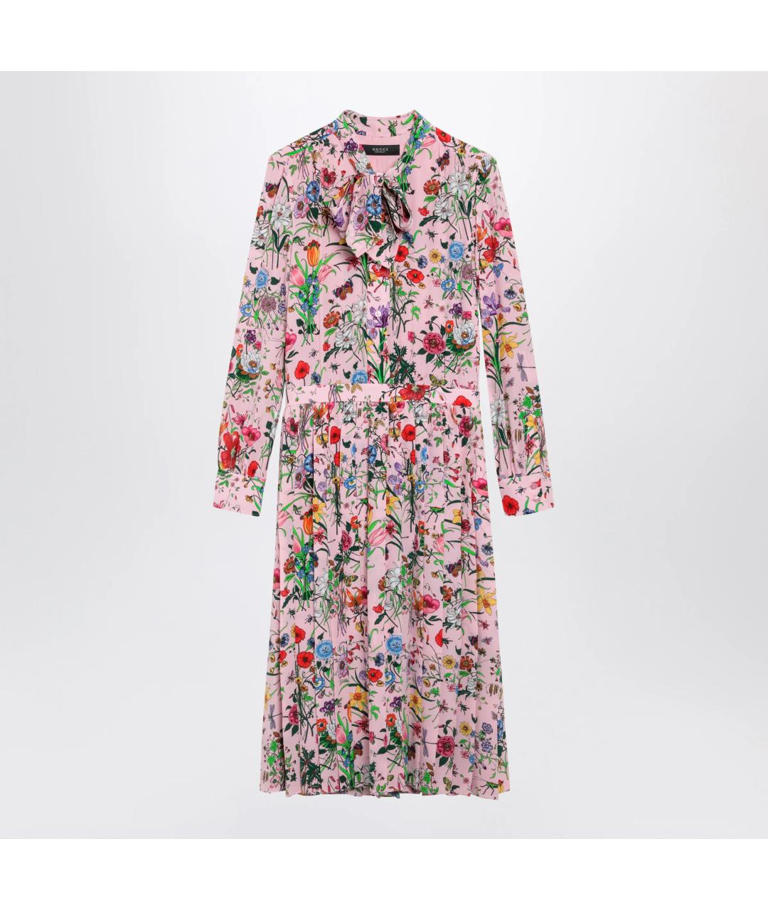 GUCCI Мульти шелковое повседневное платье, фото 3