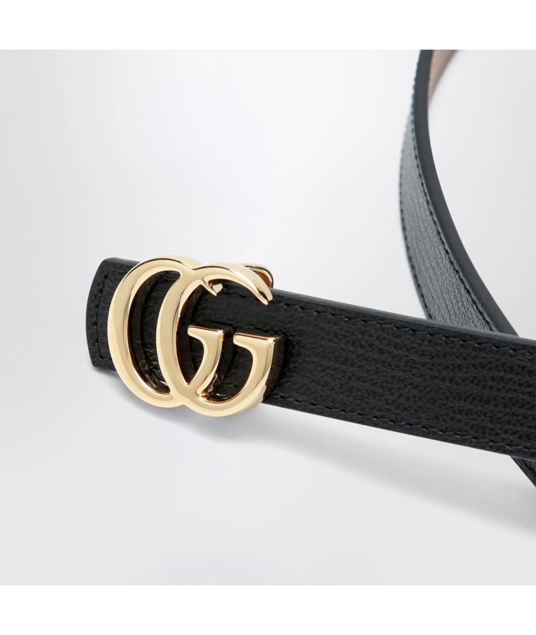 GUCCI Черный кожаный ремень, фото 2