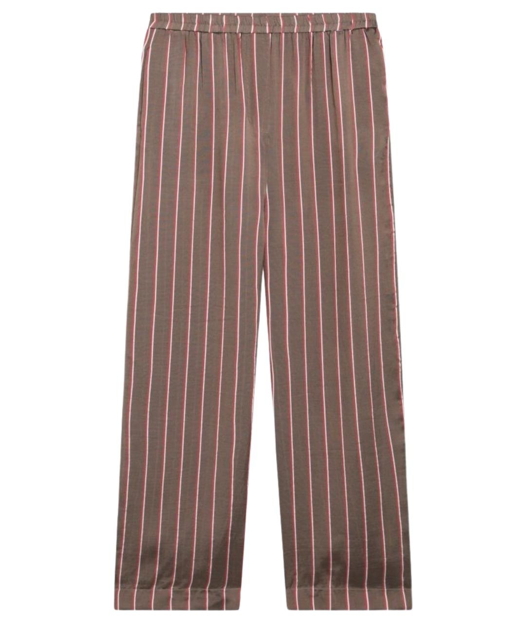 THE FRANKIE SHOP Коричневые вискозные прямые брюки, фото 1