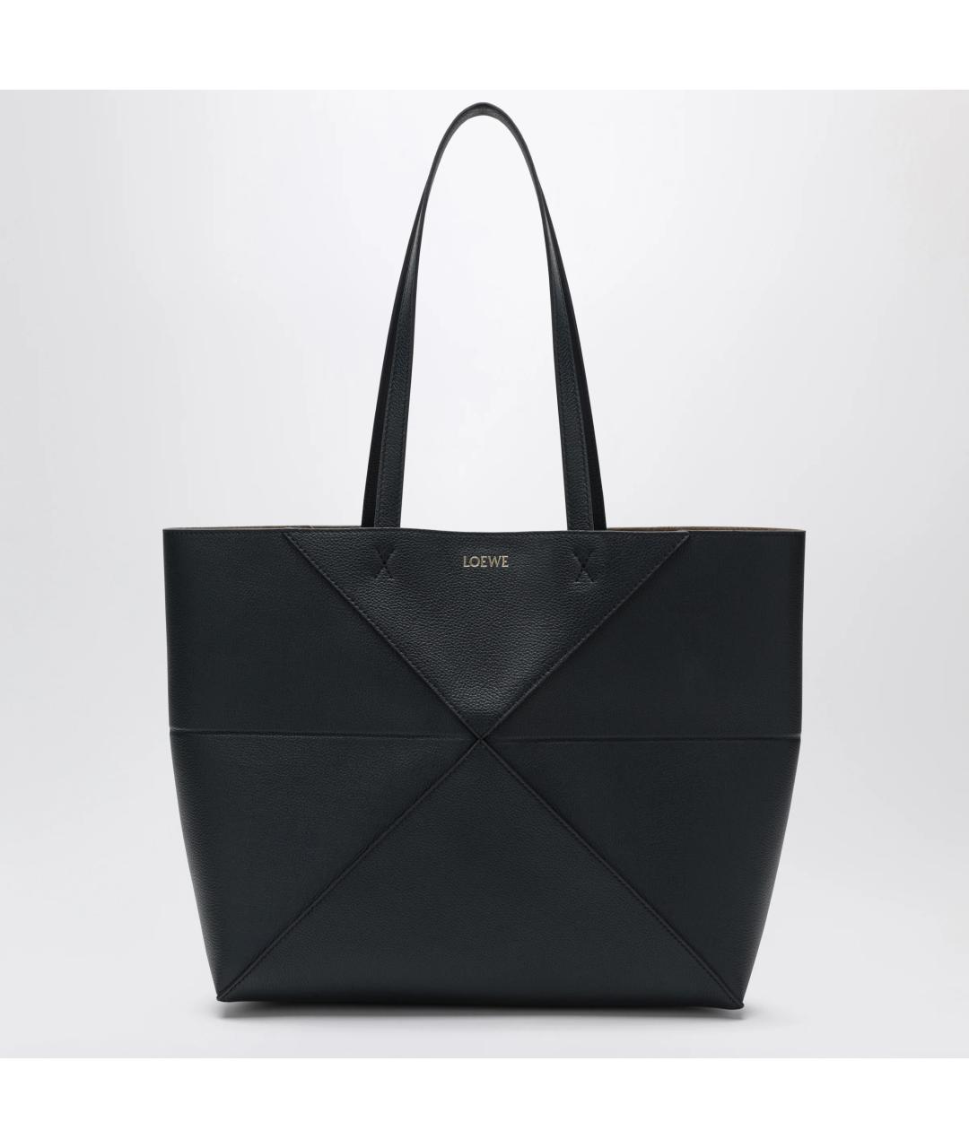 LOEWE Темно-синяя кожаная сумка тоут, фото 3