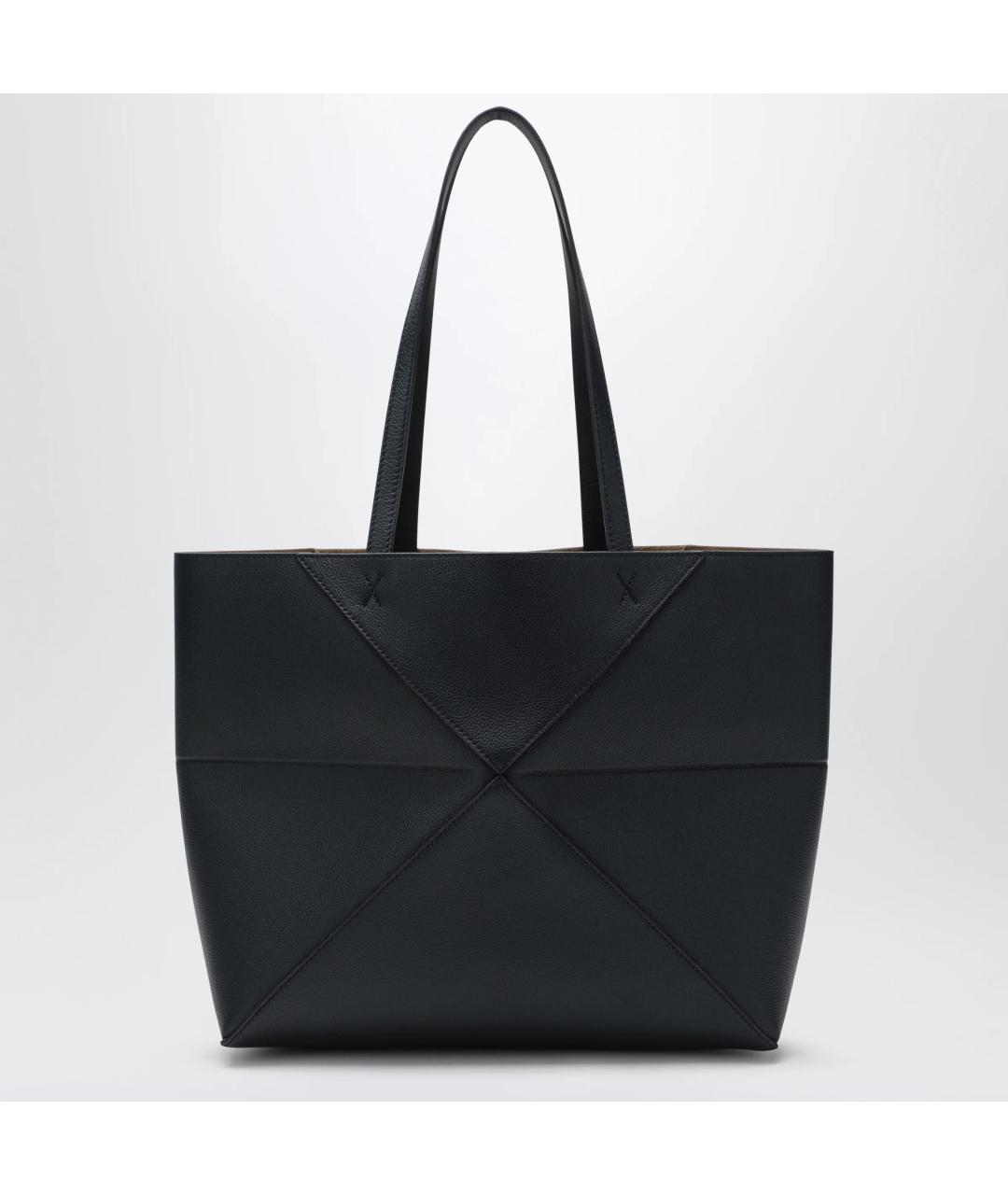 LOEWE Темно-синяя кожаная сумка тоут, фото 2
