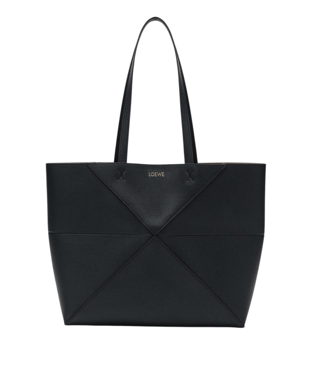 LOEWE Темно-синяя кожаная сумка тоут, фото 1