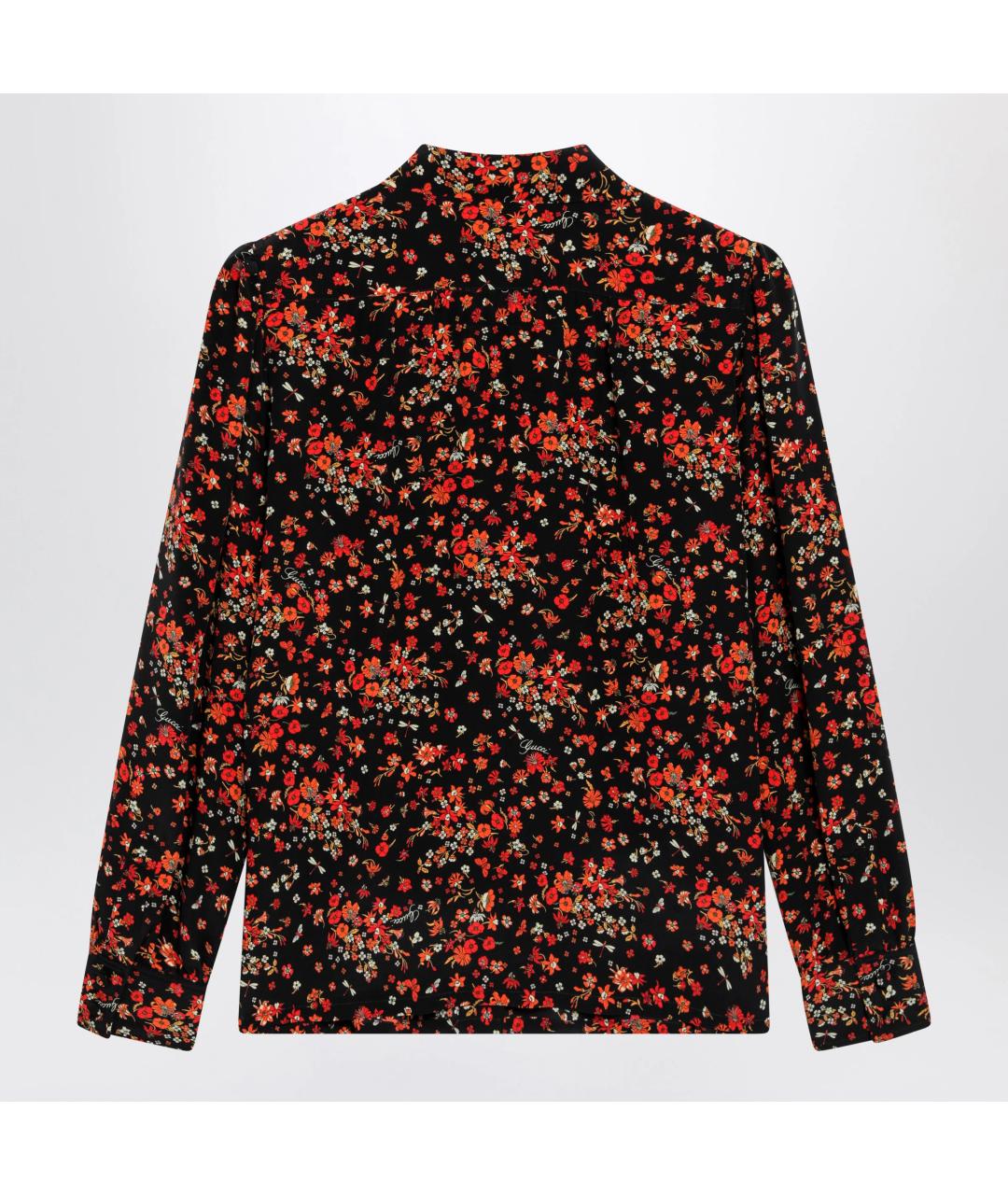 GUCCI Черная шелковая блузы, фото 2