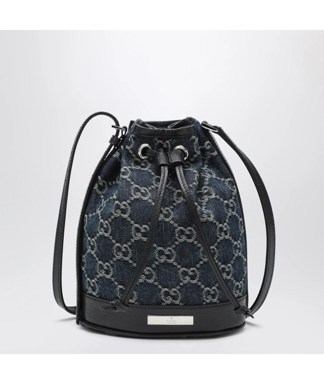GUCCI Темно-синяя тканевая сумка через плечо, фото 3