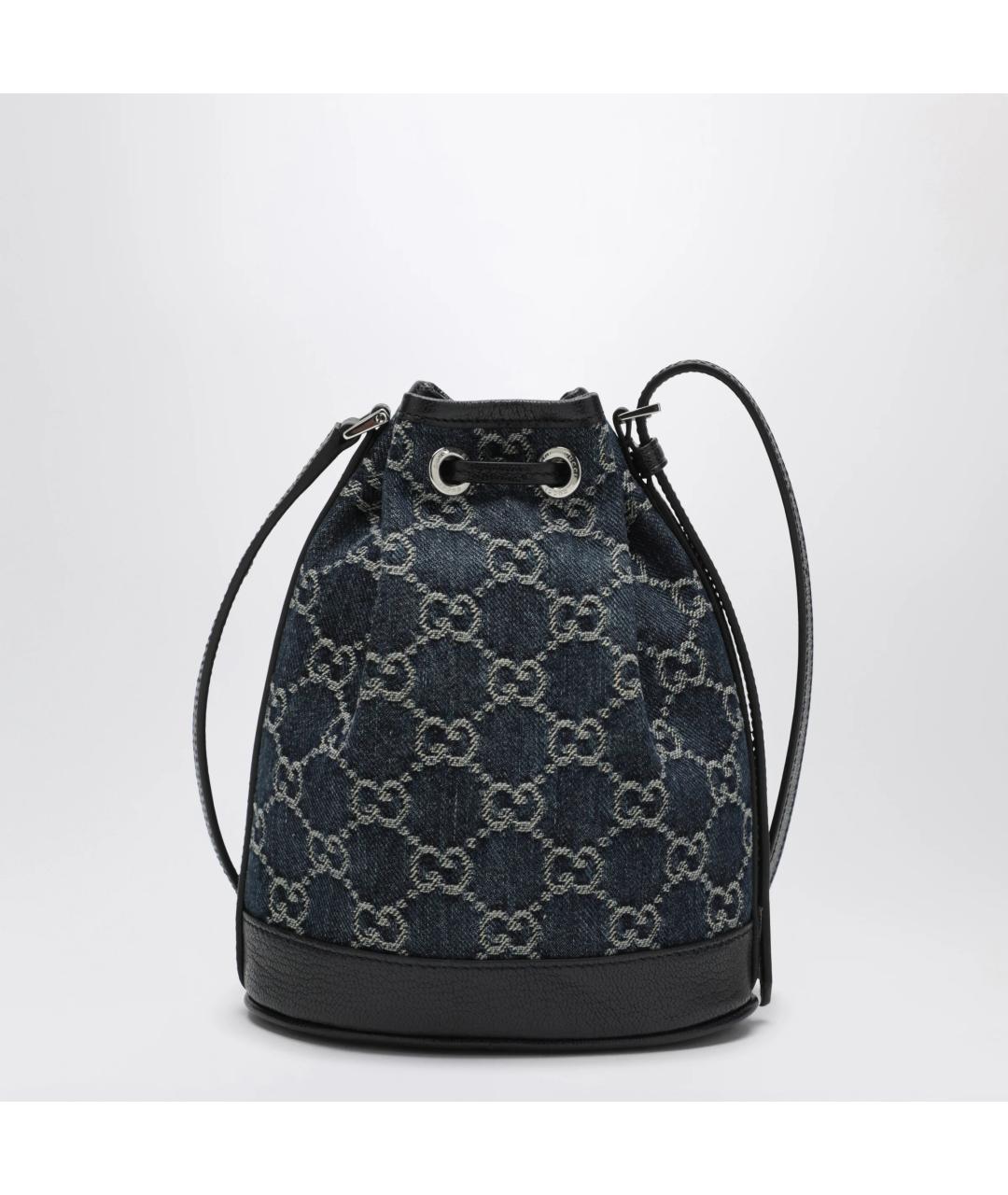 GUCCI Темно-синяя тканевая сумка через плечо, фото 2