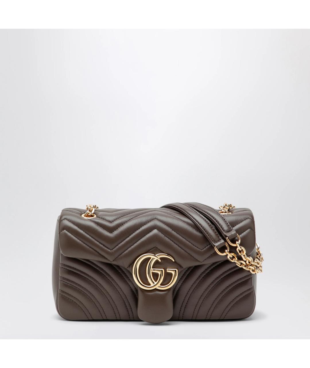 GUCCI Коричневая кожаная сумка через плечо, фото 3