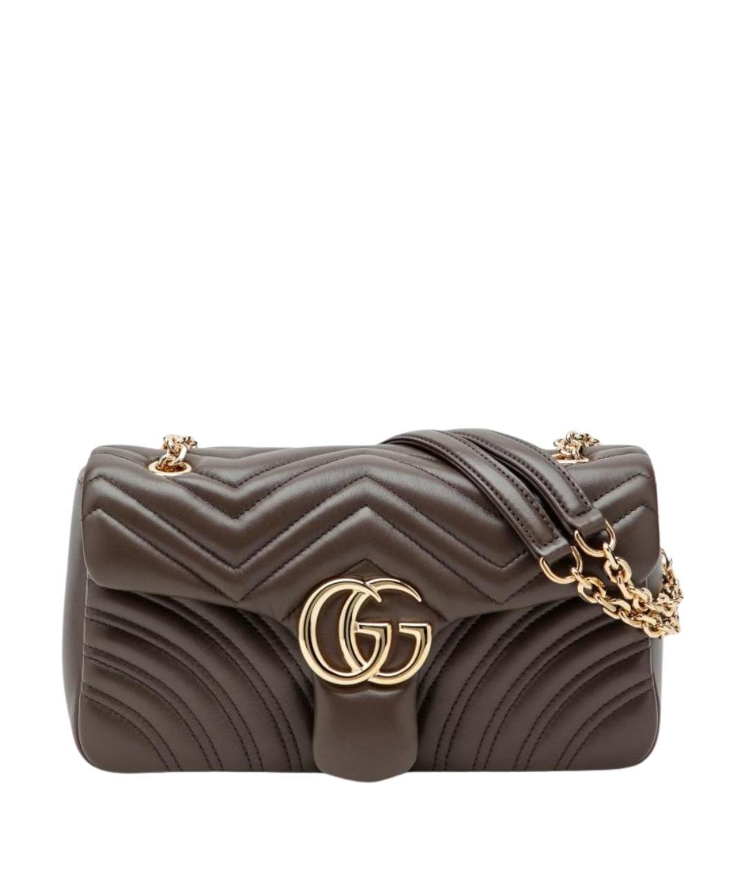 GUCCI Коричневая кожаная сумка через плечо, фото 1