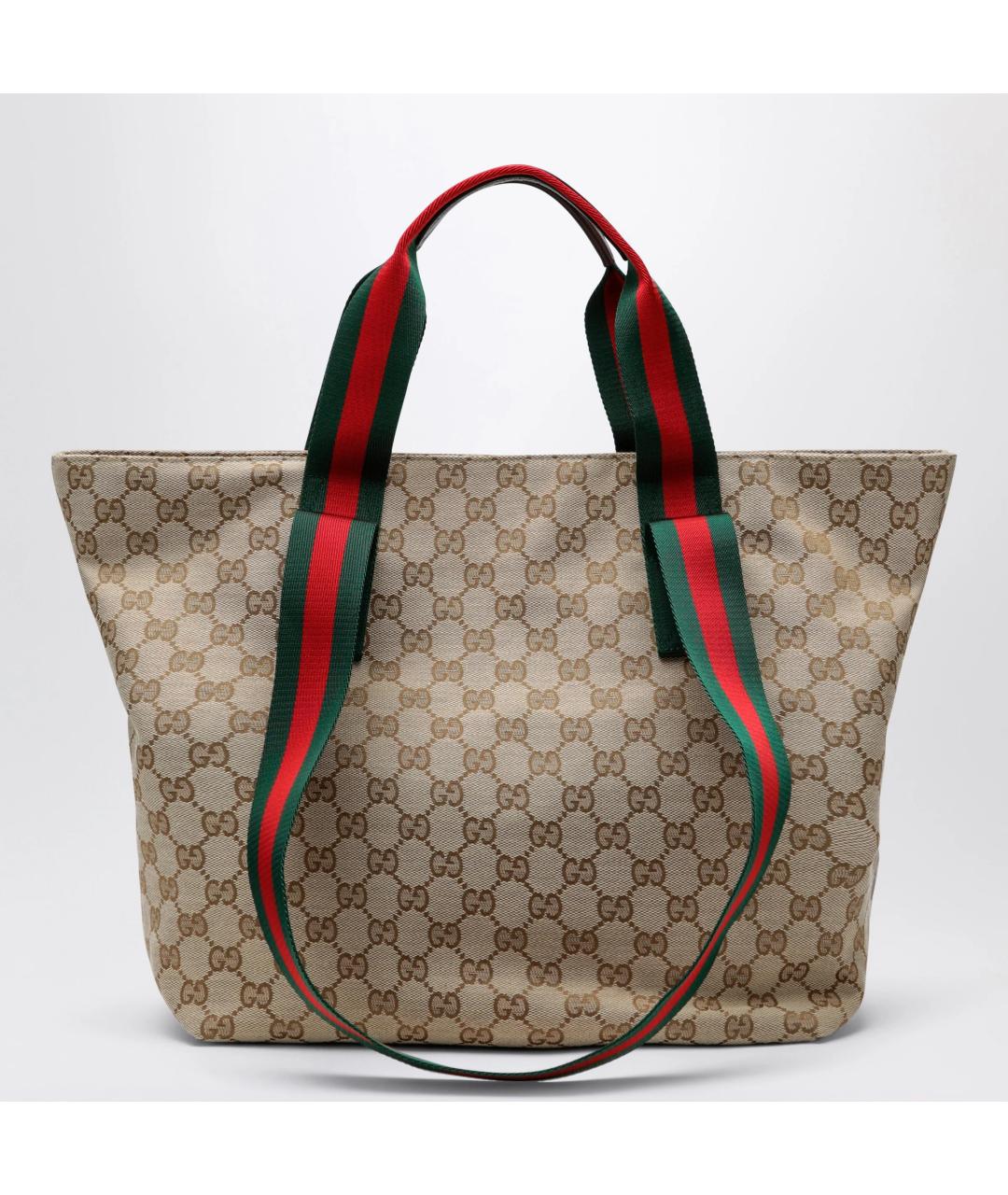 GUCCI Бежевая тканевая сумка тоут, фото 2