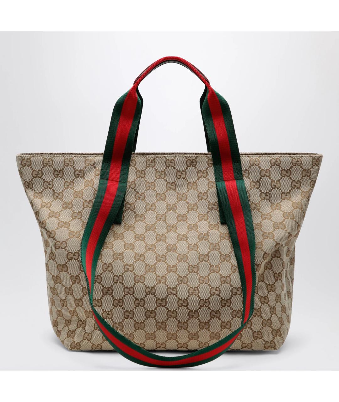 GUCCI Бежевая тканевая сумка тоут, фото 3