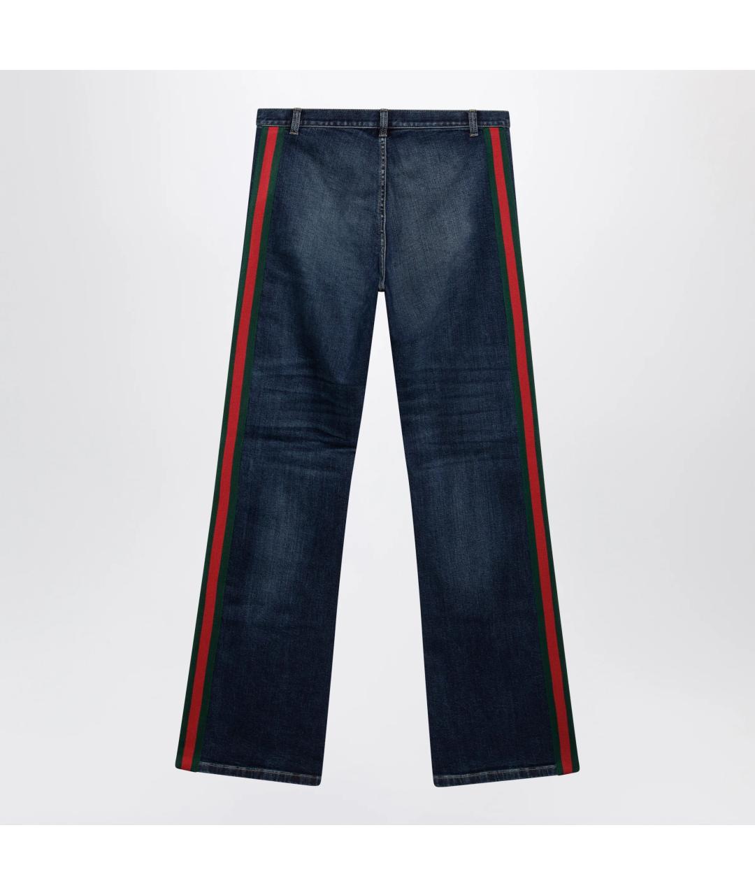 GUCCI Синие хлопковые прямые джинсы, фото 2