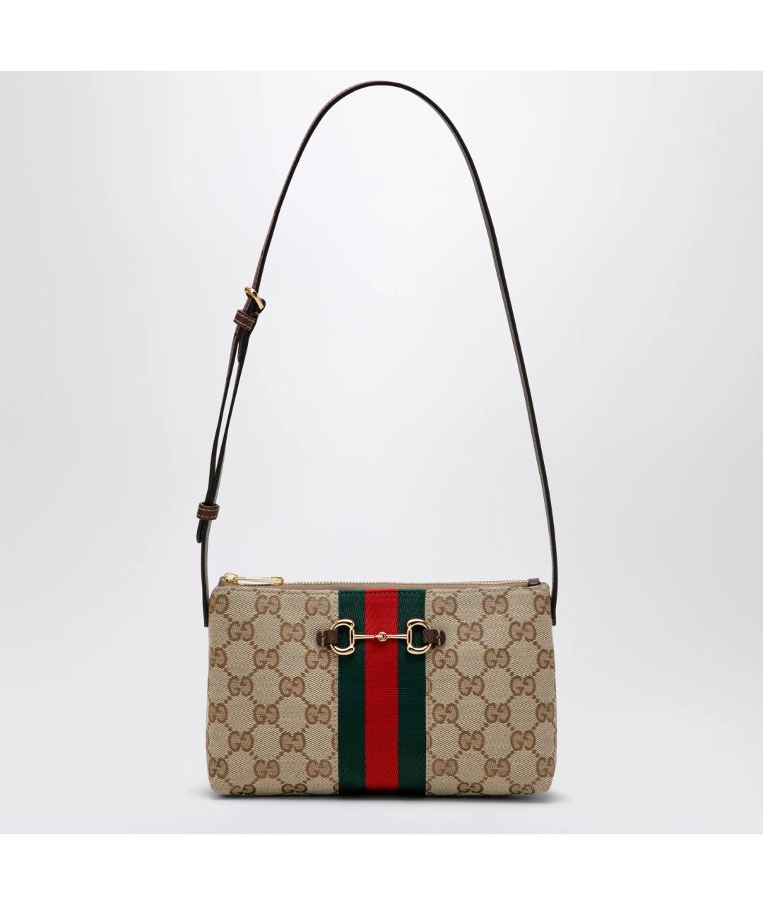 GUCCI Бежевая тканевая сумка через плечо, фото 3